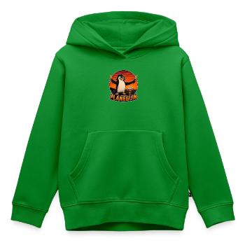 Platanguin, Pinguin und Flugzeuge - Kinder Premium Organic Hoodie - Grün - Vorne - AI Model Kid Female (0cm)