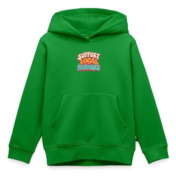 Unterstütze lokale Bauern - Kinder Premium Organic Hoodie - Grün - Vorne - AI Model Kid Female (0cm)