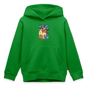 Luchs im Profil - Kinder Premium Organic Hoodie - Grün - Vorne - AI Model Kid Female (0cm)