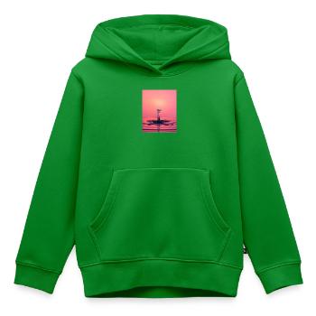 Flüssiger abstrakter Spritzer - Kinder Premium Organic Hoodie - Grün - Vorne - AI Model Kid Female (0cm)