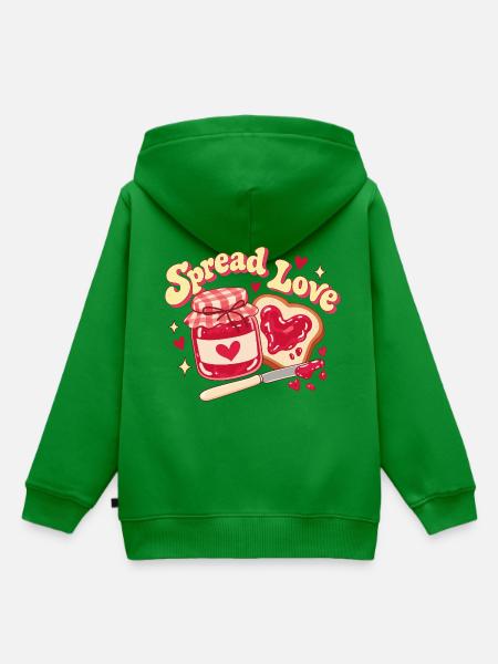 Spread Love Jam & Toast - Kinder Premium Organic Hoodie - Grün