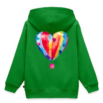 Ballon - Kinder Premium Organic Hoodie - Grün - Hinten - AI Model Kid Female (0cm)