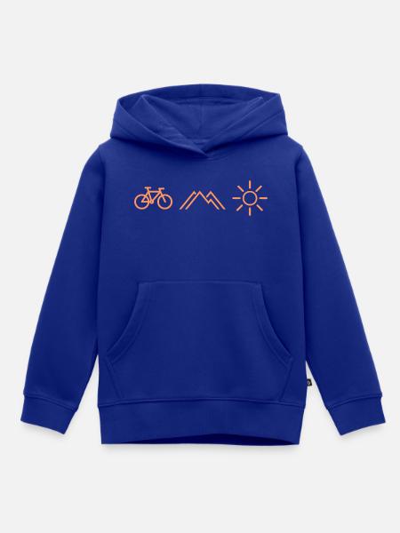 Fahrrad Berge Sonne - Kinder Premium Organic Hoodie - Royalblau