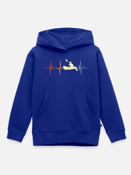 Rudern Pulsschlag Retro - Kinder Premium Organic Hoodie - Royalblau