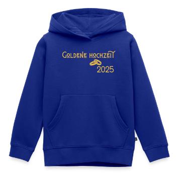 Goldene Hochzeit 2025 mit Ringen Jugendstil - Kinder Premium Organic Hoodie - Royalblau - Vorne - AI Model Kid Male (0cm)