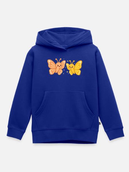 Butterfly Sunshine Pair – Schmetterlings Duo - Kinder Premium Organic Hoodie - Royalblau