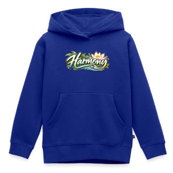 Harmony: Lotusfluss Zen-Muster - Kinder Premium Organic Hoodie - Royalblau - Vorne - AI Model Kid Male (0cm)