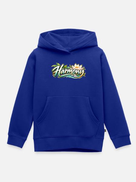 Harmony: Lotusfluss Zen-Muster - Kinder Premium Organic Hoodie - Royalblau
