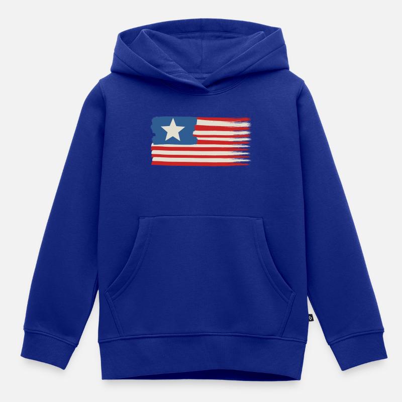 Une étoile Drapeau des États-Unis - Sweat Premium à capuche enfant bio - bleu roi