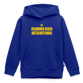 Zusammen Gegen antisemitismus  - Kinder Premium Organic Hoodie - Royalblau - Vorne - AI Model Kid Male (0cm)