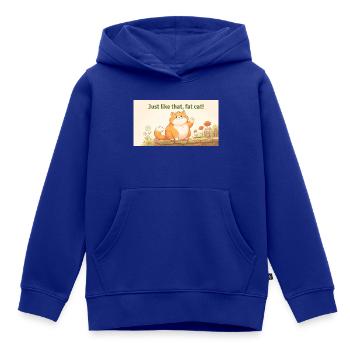 GENAU WIE DIESE FETTE KATZE - Kinder Premium Organic Hoodie - Royalblau - Vorne - AI Model Kid Male (0cm)