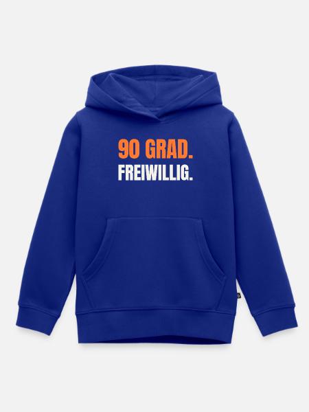 Sauna Spruch: 90 Grad. Freiwillig. - Kinder Premium Organic Hoodie - Royalblau