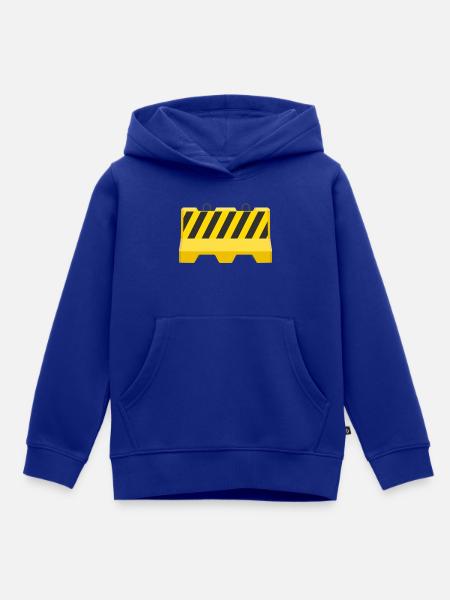 Warn-Straßenbarriere-Symbol - Kinder Premium Organic Hoodie - Royalblau