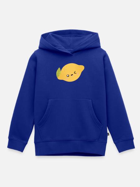Lemon Kawaii - Kinder Premium Organic Hoodie - Royalblau