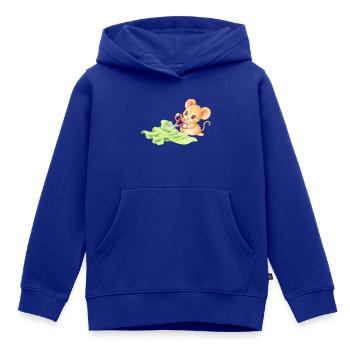 Maus - Niedliches Mäuschen schneidet Stoff - Kinder Premium Organic Hoodie - Royalblau - Vorne - AI Model Kid Male (0cm)