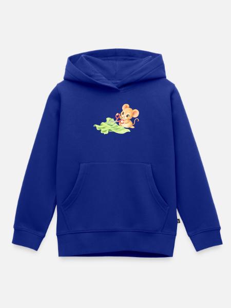 Maus - Niedliches Mäuschen schneidet Stoff - Kinder Premium Organic Hoodie - Royalblau