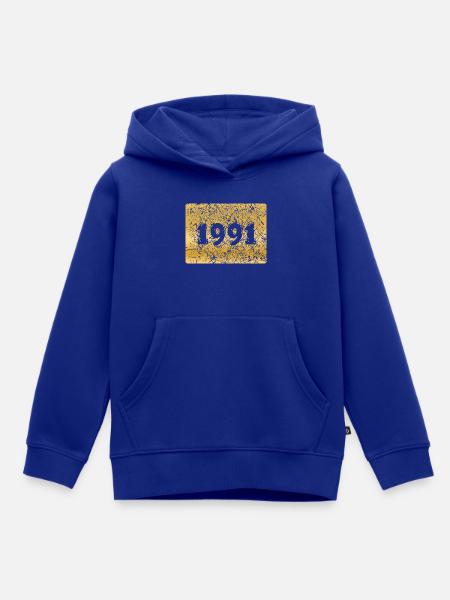 Zahl 1991 - Kinder Premium Organic Hoodie - Royalblau