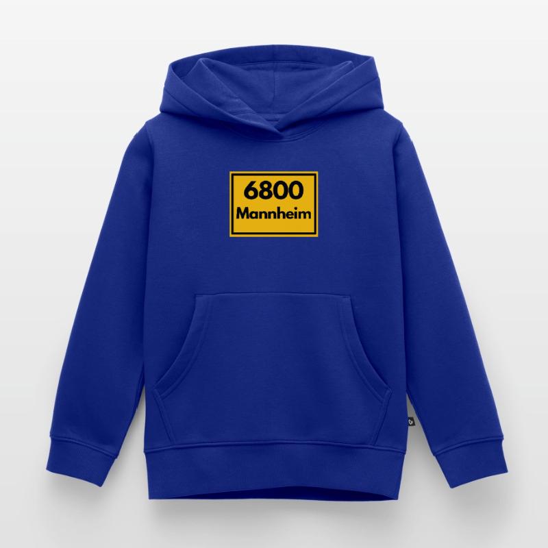 OLD POSTCODE POSTCODE RETRO 6800 MANNHEIM Squares Kids Premium Organic Hoodie