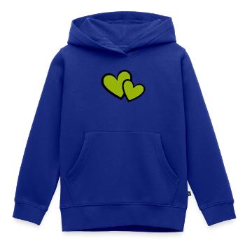 grünes Herz grün grüne Herzen Herzmuster - Kinder Premium Organic Hoodie - Royalblau - Vorne - AI Model Kid Male (0cm)