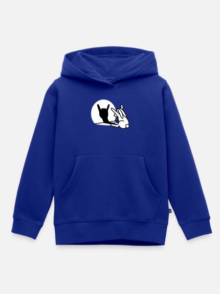 Rabbit Shadow Hand ROCK Music HARD ROCK Fan - Bluza Premium z kapturem dziecięca bio - błękit królewski