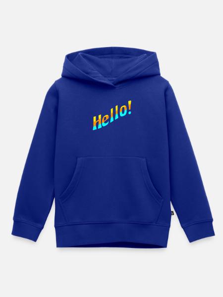 Hello! - Kinder Premium Organic Hoodie - Royalblau