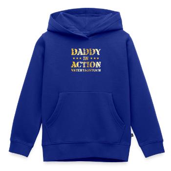 Daddy in Action Vatertagstour / Vatertag - Kinder Premium Organic Hoodie - Royalblau - Vorne - AI Model Kid Male (0cm)