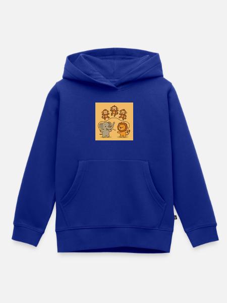 Fröhliche Dschungelfreunde - Kinder Premium Organic Hoodie - Royalblau