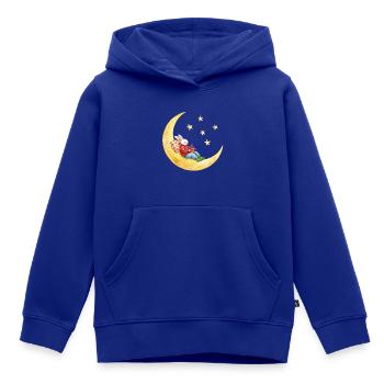 Hase auf dem Mond mit Kakao - Kinder Premium Organic Hoodie - Royalblau - Vorne - AI Model Kid Male (0cm)