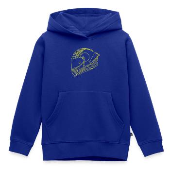 Helm - Kinder Premium Organic Hoodie - Royalblau - Vorne - AI Model Kid Male (0cm)