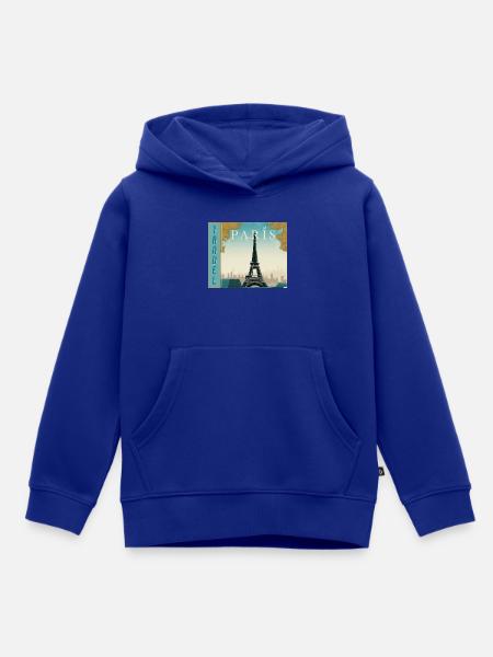 Paris Travel Retro Reiseposter - Kinder Premium Organic Hoodie - Royalblau