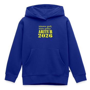 Abitur 2026: Träume  - Kinder Premium Organic Hoodie - Royalblau - Vorne - AI Model Kid Male (0cm)