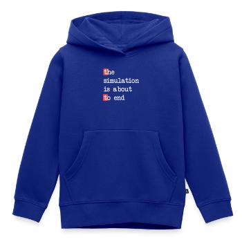 Das Ende der Simulation – Matrix trifft Realität - Kinder Premium Organic Hoodie - Royalblau - Vorne - AI Model Kid Male (0cm)