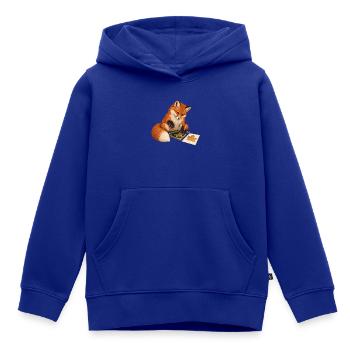 Fuchs druckt botanische Blätter - Kinder Premium Organic Hoodie - Royalblau - Vorne - AI Model Kid Male (0cm)