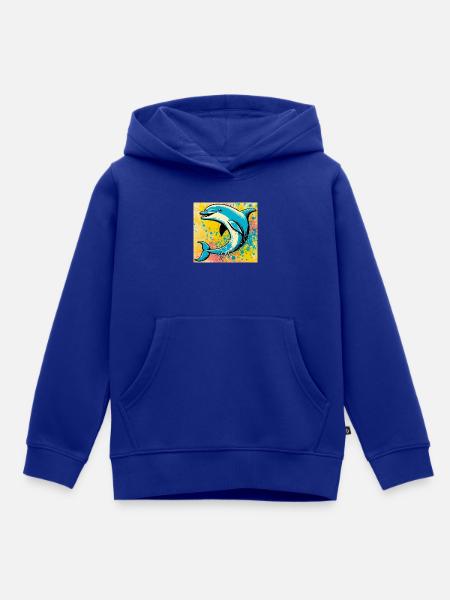 Delfin - Kinder Premium Organic Hoodie - Royalblau