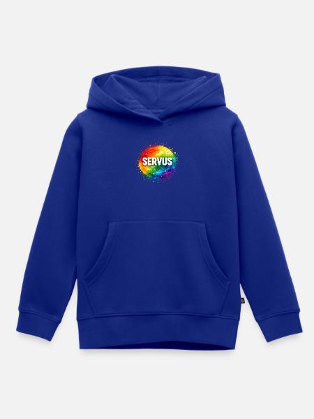 Bunte Farbexplosion SERVUS - Kinder Premium Organic Hoodie - Royalblau
