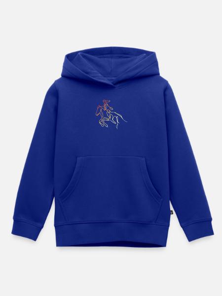 Reiter Mädchen Skizze - Kinder Premium Organic Hoodie - Royalblau