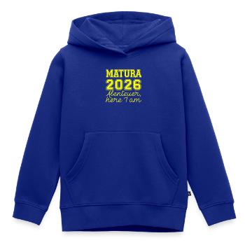 Matura 2026 Spruch - Kinder Premium Organic Hoodie - Royalblau - Vorne - AI Model Kid Male (0cm)