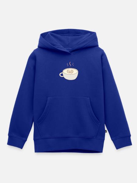 Latte Heart Cup Kunst - Kinder Premium Organic Hoodie - Royalblau