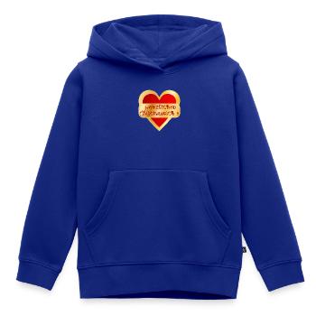 HERZ HERZLICHEN GLÜCKWUNSCH - Kinder Premium Organic Hoodie - Royalblau - Vorne - AI Model Kid Male (0cm)