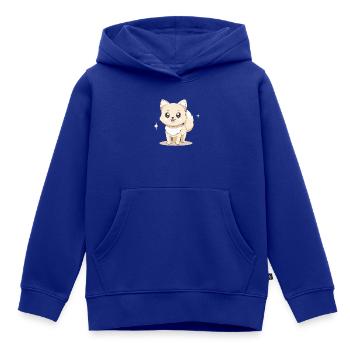 Entzückender beiger Spitzhund mit fröhlichen Augen - Kinder Premium Organic Hoodie - Royalblau - Vorne - AI Model Kid Male (0cm)
