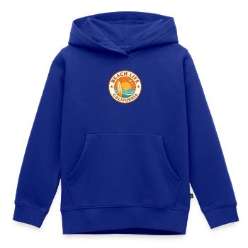 Beach Life California Surf Badge - Kinder Premium Organic Hoodie - Royalblau - Vorne - AI Model Kid Male (0cm)