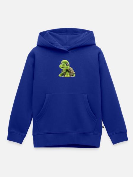 Fröhliche Grüne Schildkröte - Kinder Premium Organic Hoodie - Royalblau