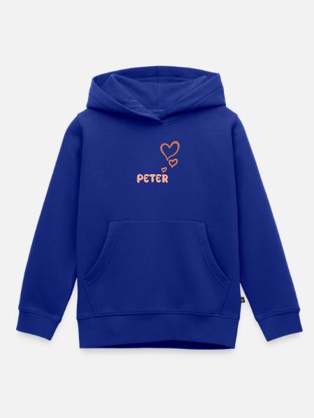 Name Peter - Kinder Premium Organic Hoodie - Royalblau