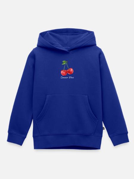 Cherries Summer Vibes Design - Kinder Premium Organic Hoodie - Royalblau