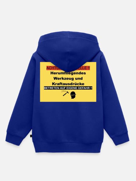 Achtung_Baustelle_PNG - Kinder Premium Organic Hoodie - Royalblau