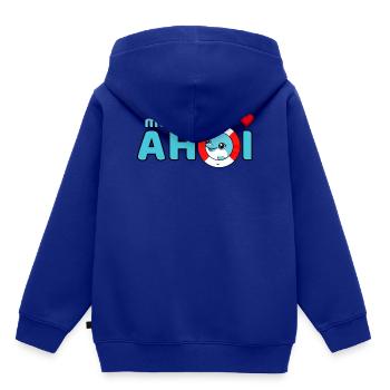 Moin and Ahoy - Kids Premium Organic Hoodie - royal blue - Back - AI Model Kid Male (0cm)