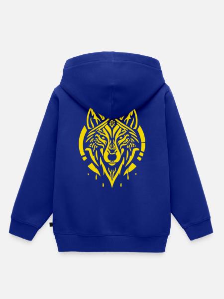 Wolfskopf - Kinder Premium Organic Hoodie - Royalblau