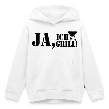 Grillkönig, Grillen, BBQ, Ja ich Grill (25) - Kinder Premium Organic Hoodie - Weiß - Vorne - AI Model Kid Female (0cm)