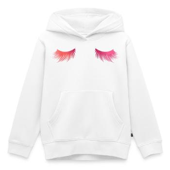 Longs beaux cils - cadeau - Sweat Premium à capuche enfant bio - blanc - Devant - AI Model Kid Female (0cm)