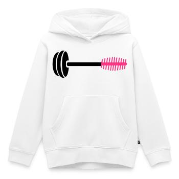 Icône de peigne rose néon - Sweat Premium à capuche enfant bio - blanc - Devant - AI Model Kid Female (0cm)